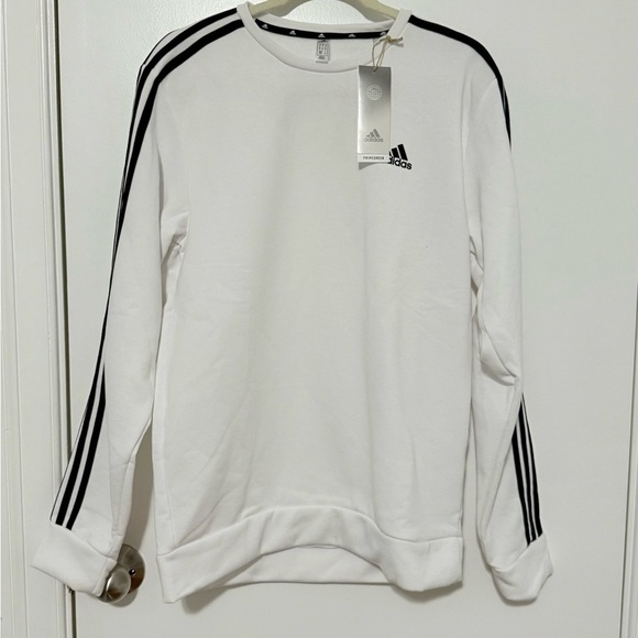 Adidas White Sweatshirt with Black Stripes - Picture 1 of 4